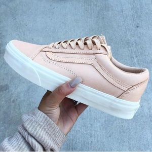 Dusty Pink Leather Old Skool Vans